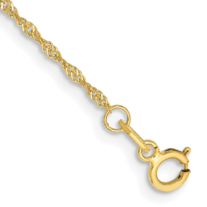 10k 1.1mm Singapore Chain Anklet-10KPE9-9