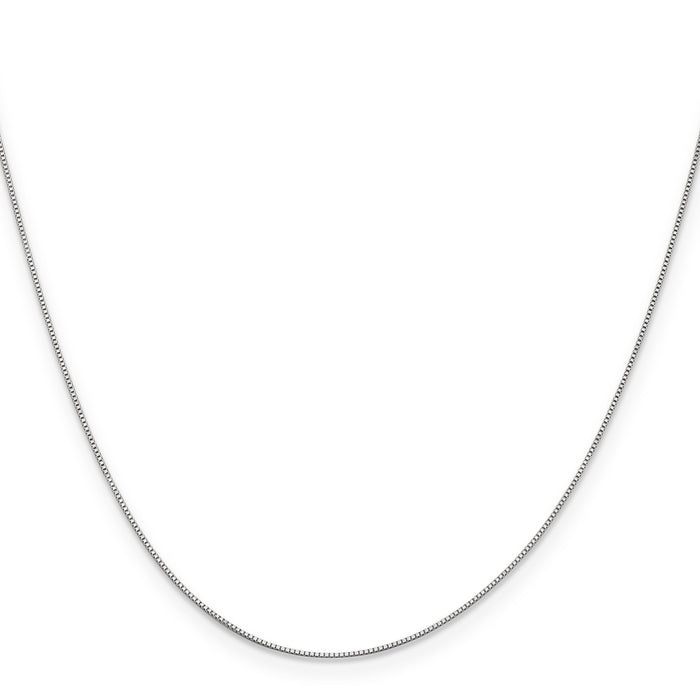 10k White Gold .5mm Box Chain-10KWB040-20