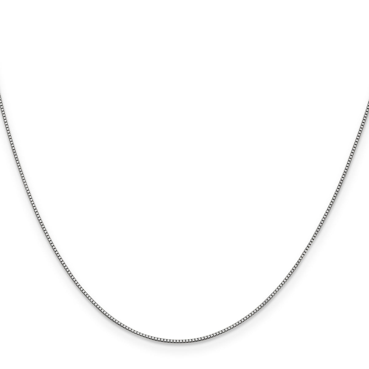 10K White Gold .7mm Box Chain-10KWB050-18
