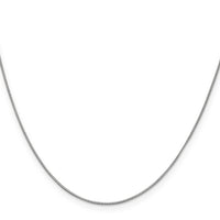 10K White Gold .7mm Box Chain-10KWB050-16