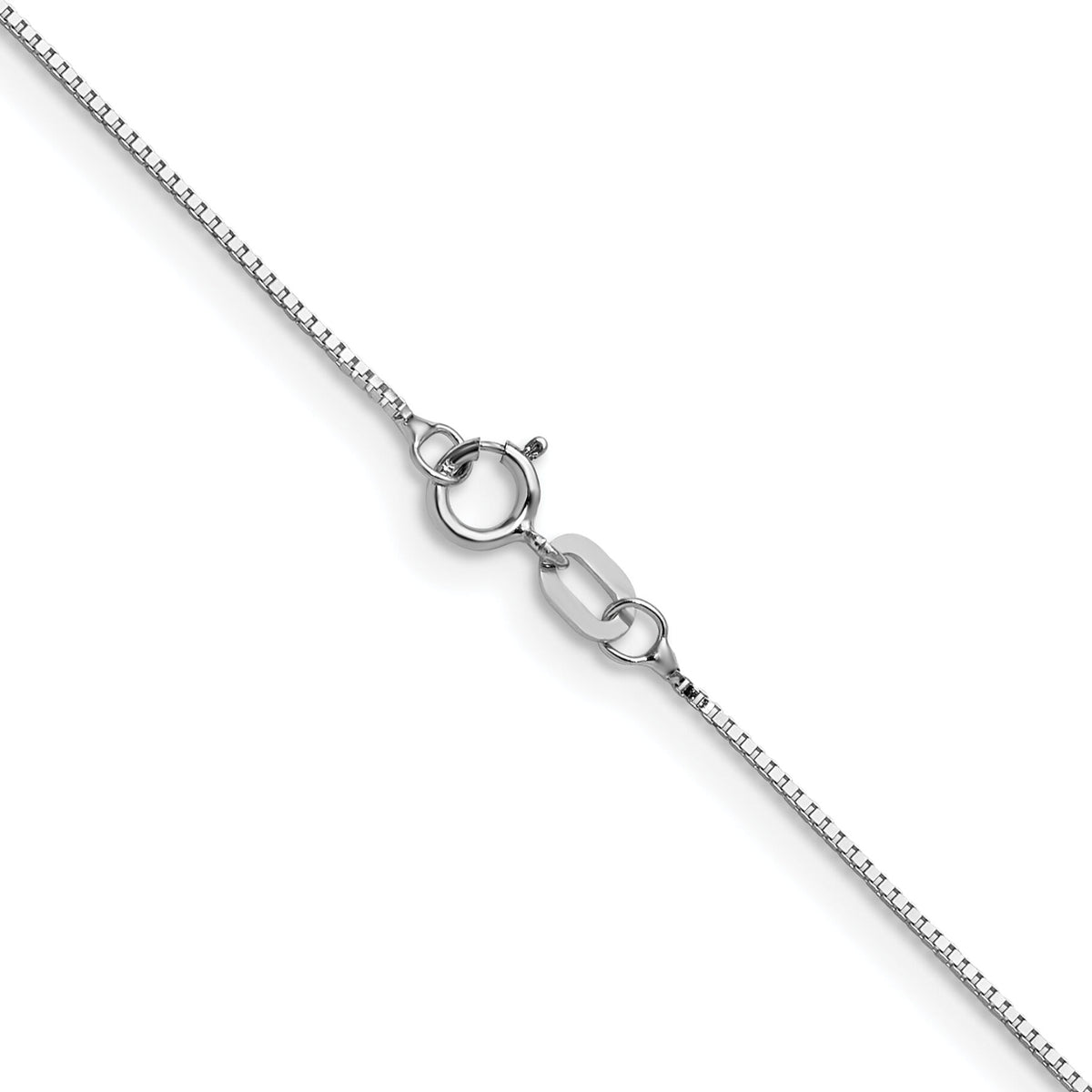 10K White Gold .7mm Box Chain-10KWB050-18