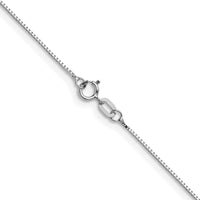 10K White Gold .7mm Box Chain-10KWB050-20