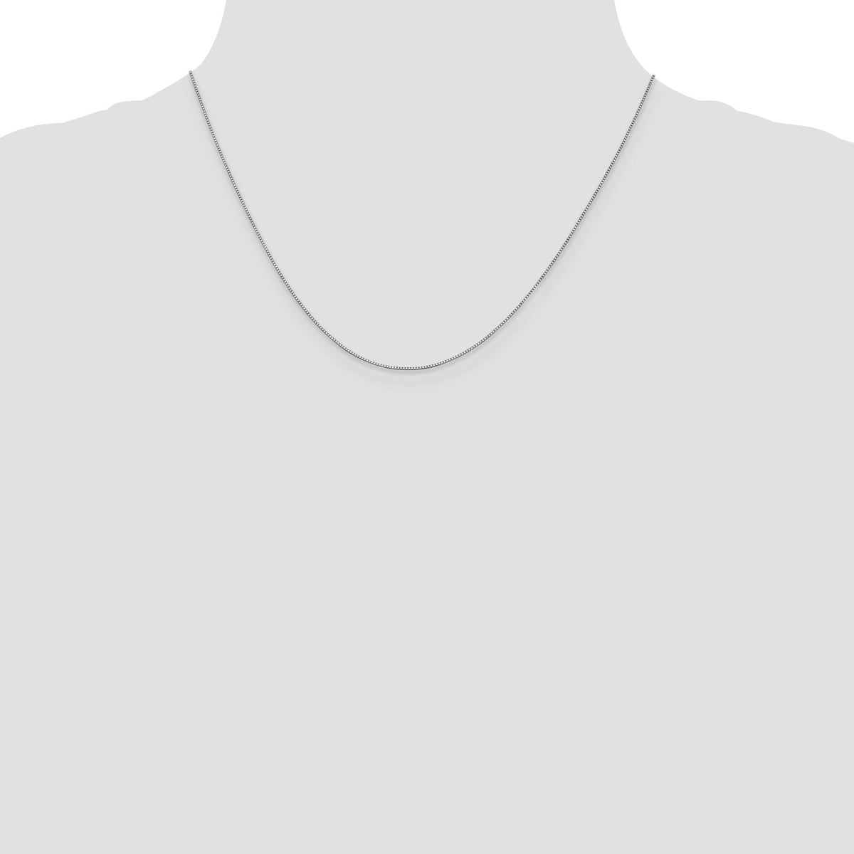10K White Gold .7mm Box Chain-10KWB050-18