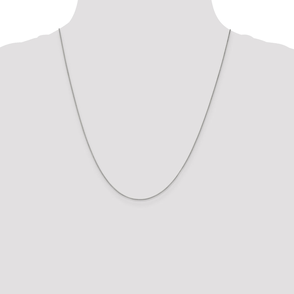10K White Gold .7mm Box Chain-10KWB050-22
