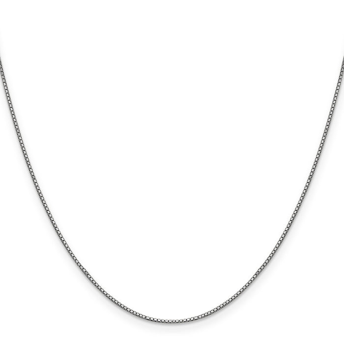10k White Gold .9mm Box Chain-10KWB087-16
