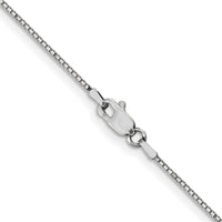 10k White Gold .9mm Box Chain-10KWB087-18