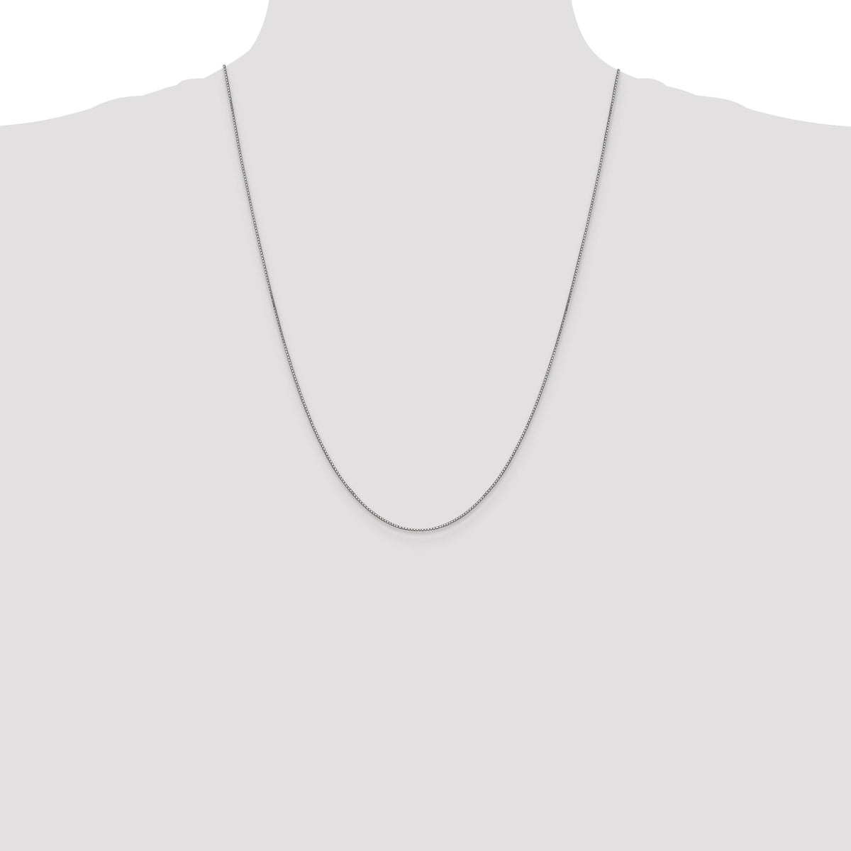 10k White Gold .9mm Box Chain-10KWB087-24