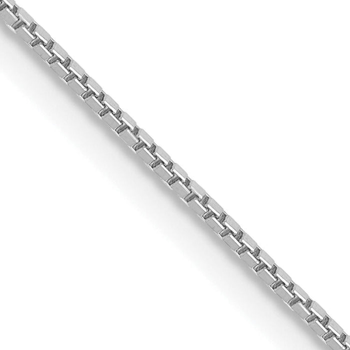 10k White Gold .9mm Box Chain-10KWB087-20