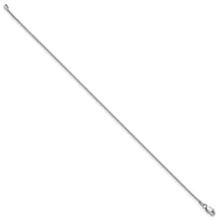 10k White Gold .95mm Box Chain Anklet-10KWB095-9