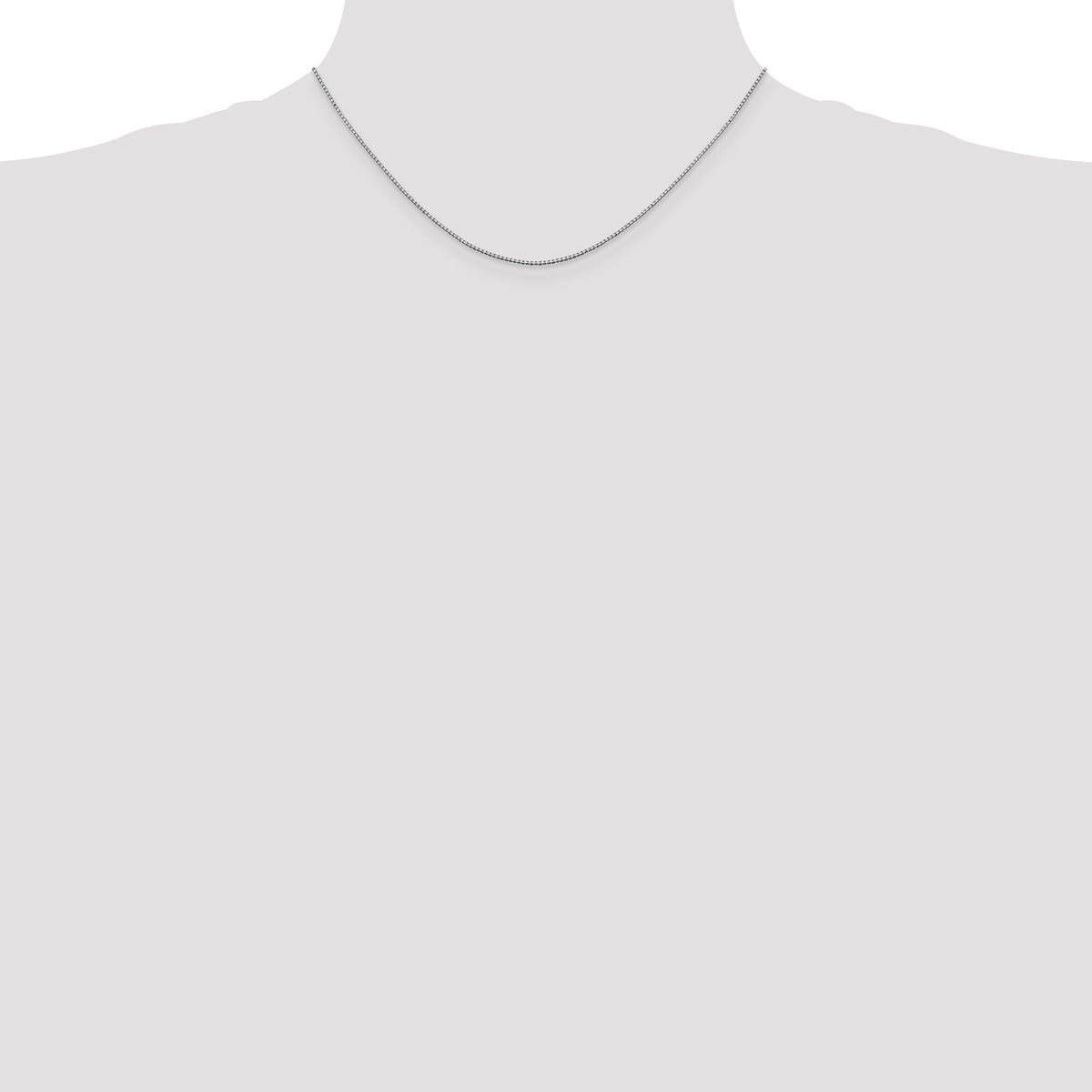 10k White Gold 1mm Box Chain-10KWB100-16