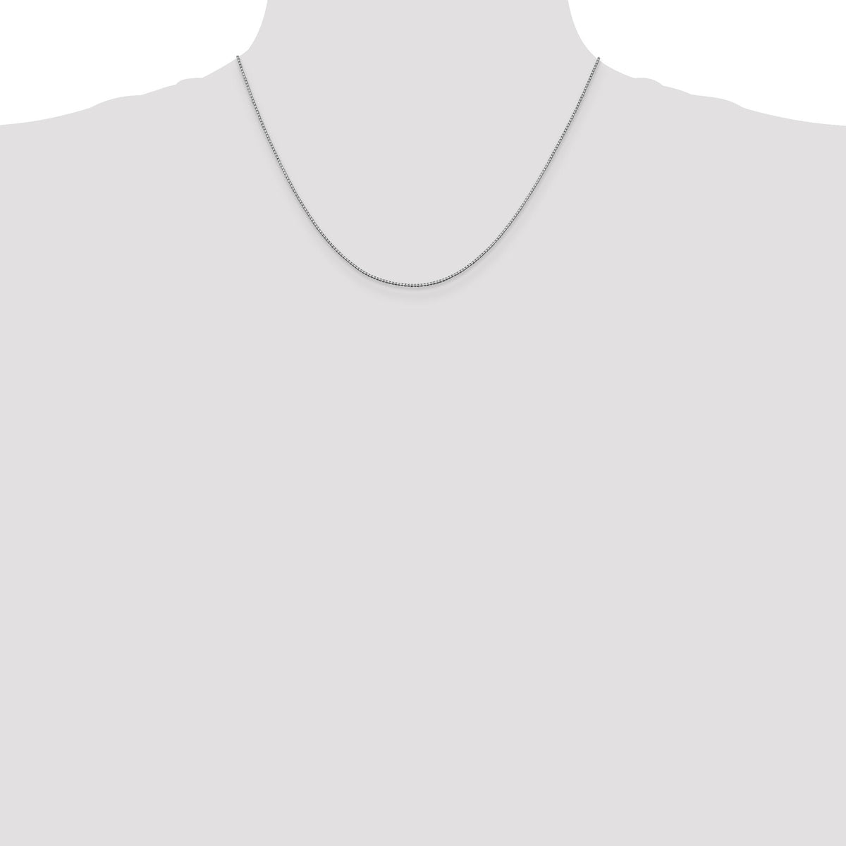 10k White Gold 1mm Box Chain-10KWB100-18