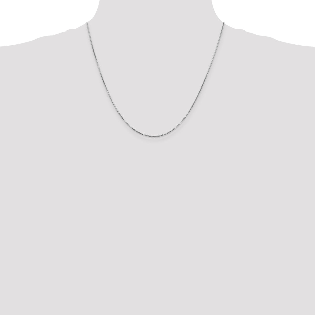 10k White Gold 1mm Box Chain-10KWB100-20