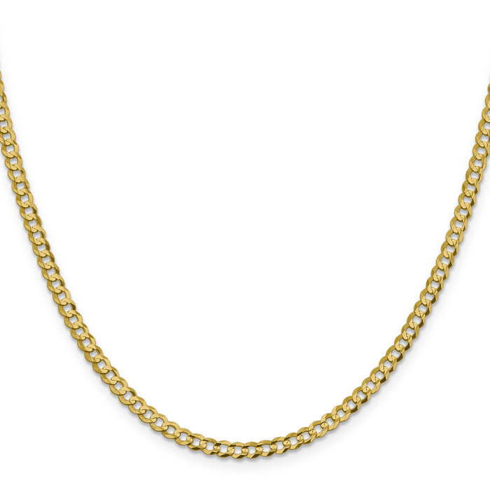 10K 3.7mm Lightweight Flat Cuban Chain-10LCB100-16
