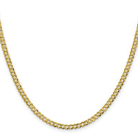 10K 3.7mm Lightweight Flat Cuban Chain-10LCB100-24