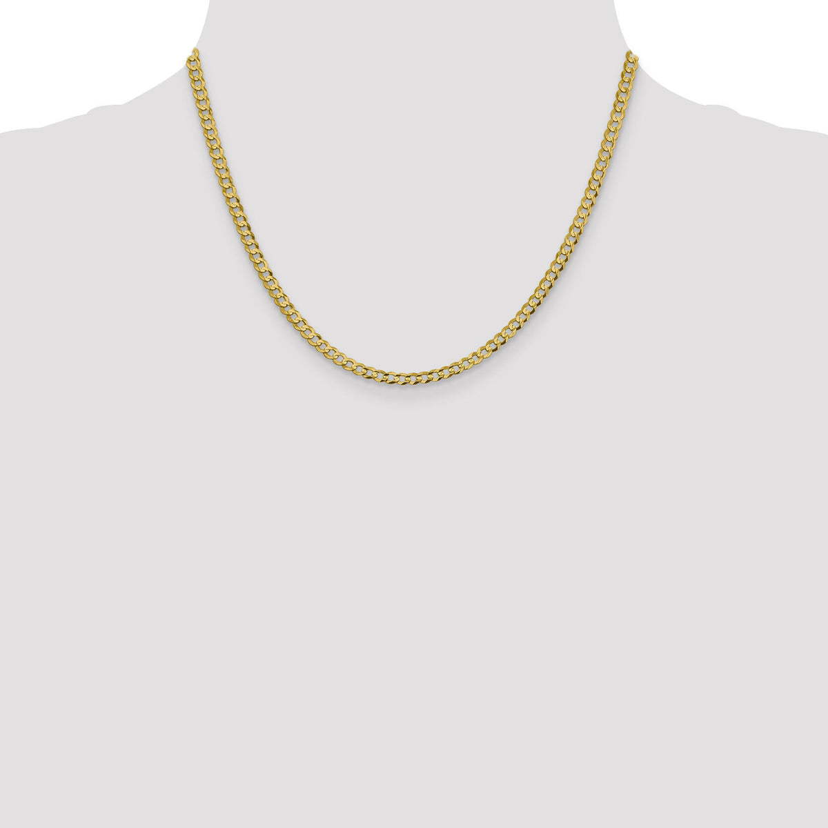 10K 3.7mm Lightweight Flat Cuban Chain-10LCB100-18