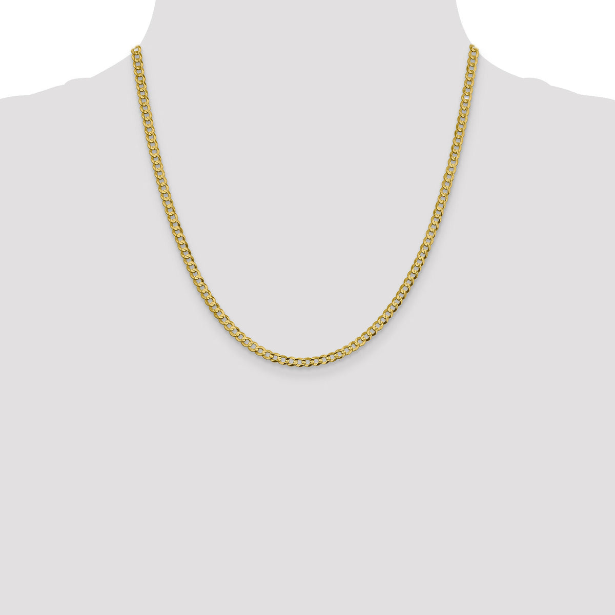 10K 3.7mm Lightweight Flat Cuban Chain-10LCB100-20