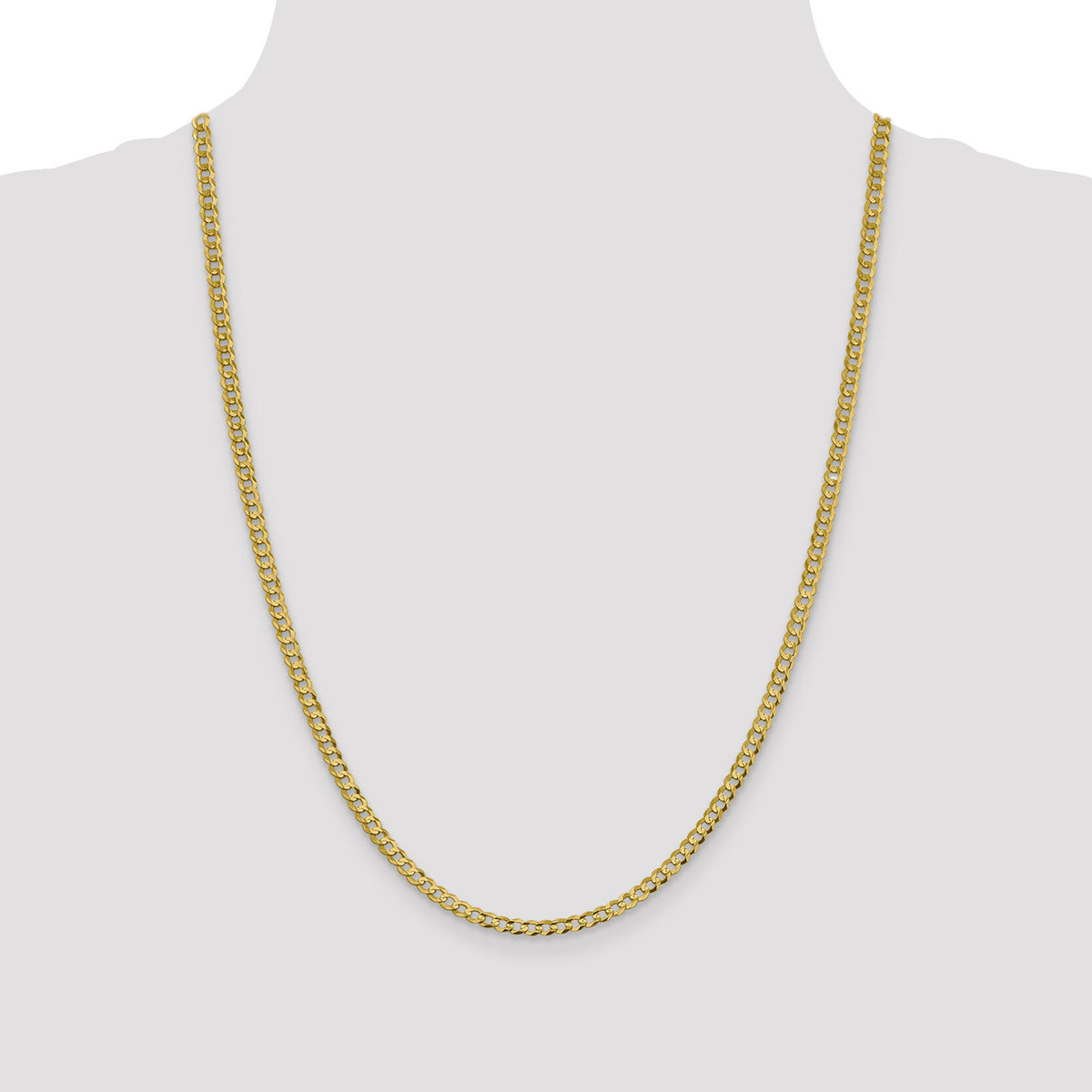 10K 3.7mm Lightweight Flat Cuban Chain-10LCB100-24