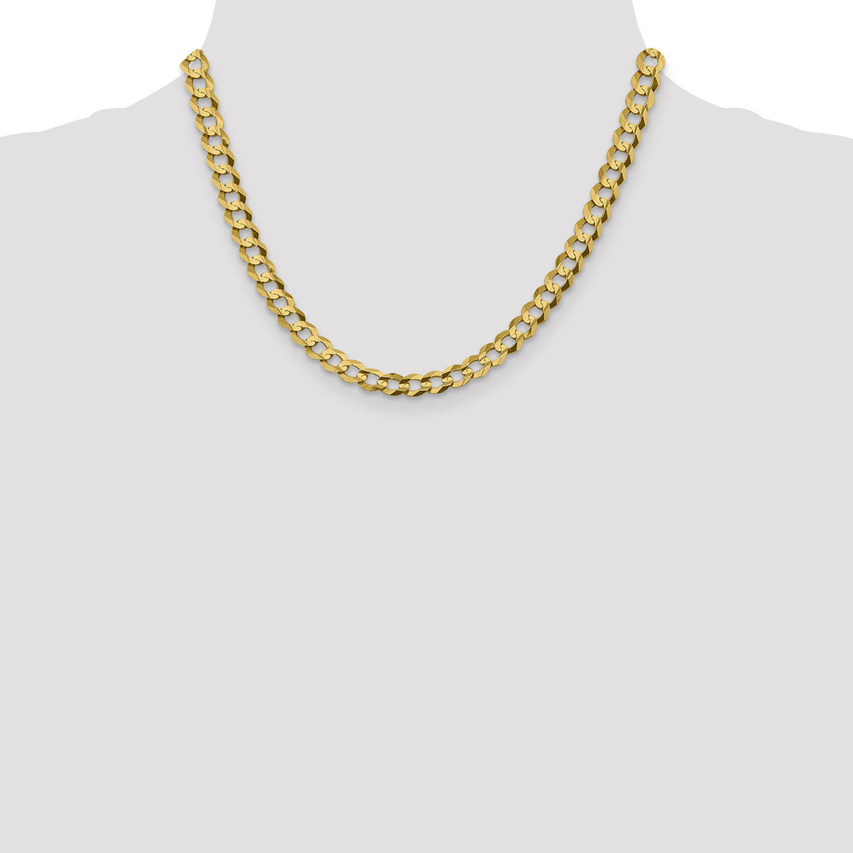 10K 7.2mm Lightweight Flat Cuban Chain-10LCB180-18