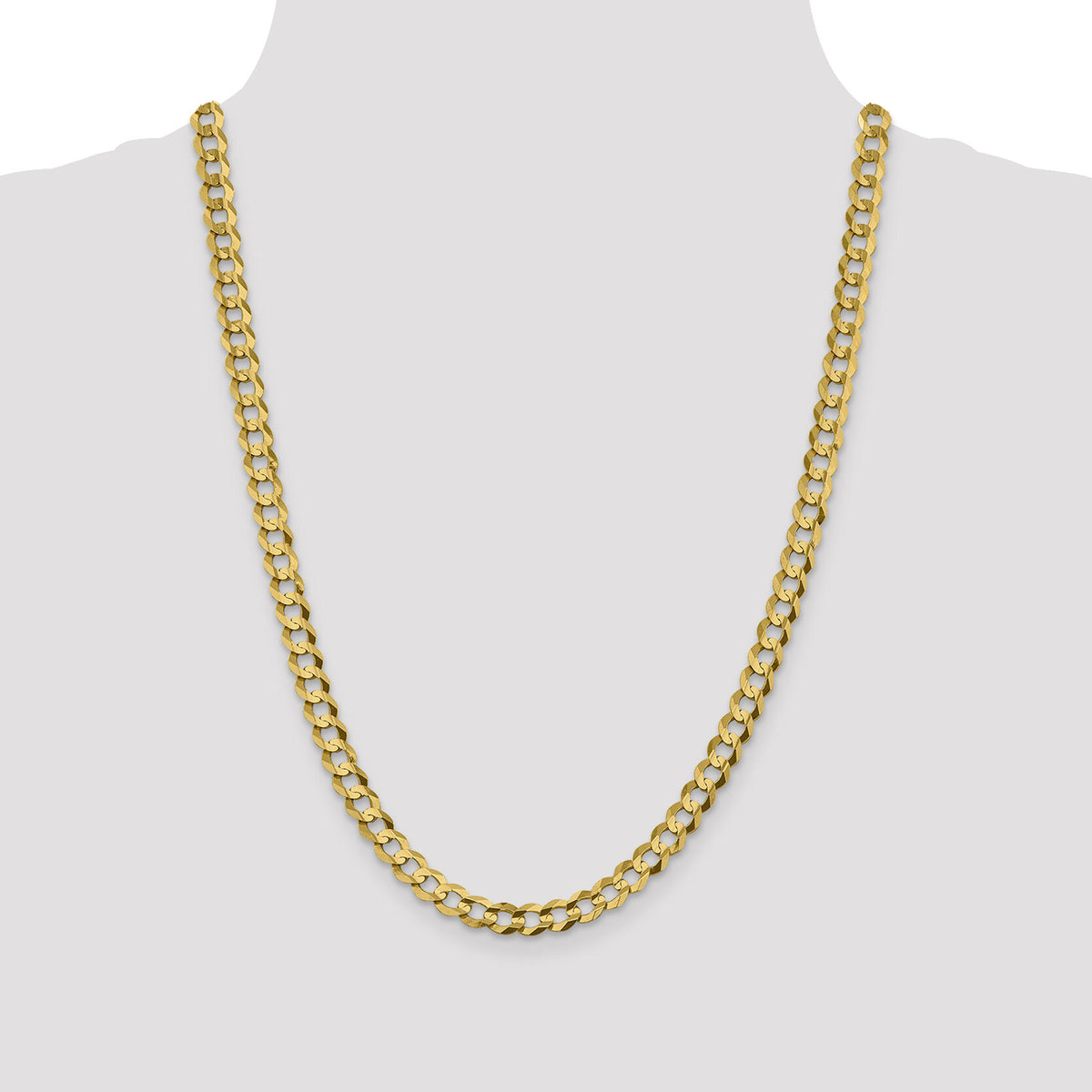 10K 7.2mm Lightweight Flat Cuban Chain-10LCB180-24