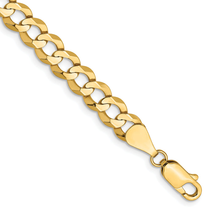 10K 7.2mm Lightweight Flat Cuban Chain-10LCB180-7