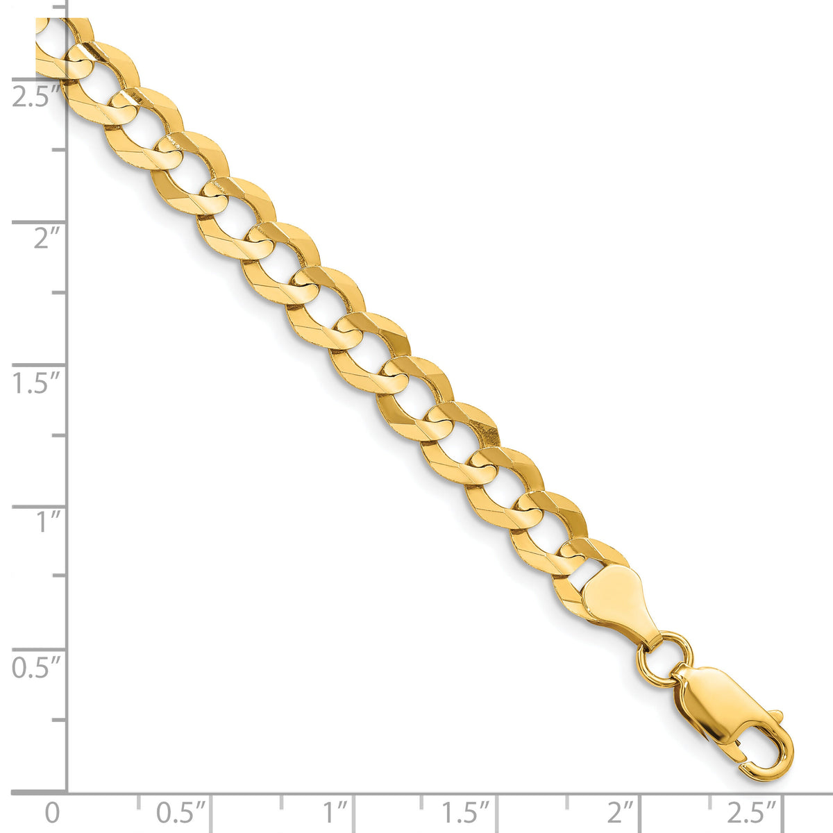 10K 7.2mm Lightweight Flat Cuban Chain-10LCB180-8