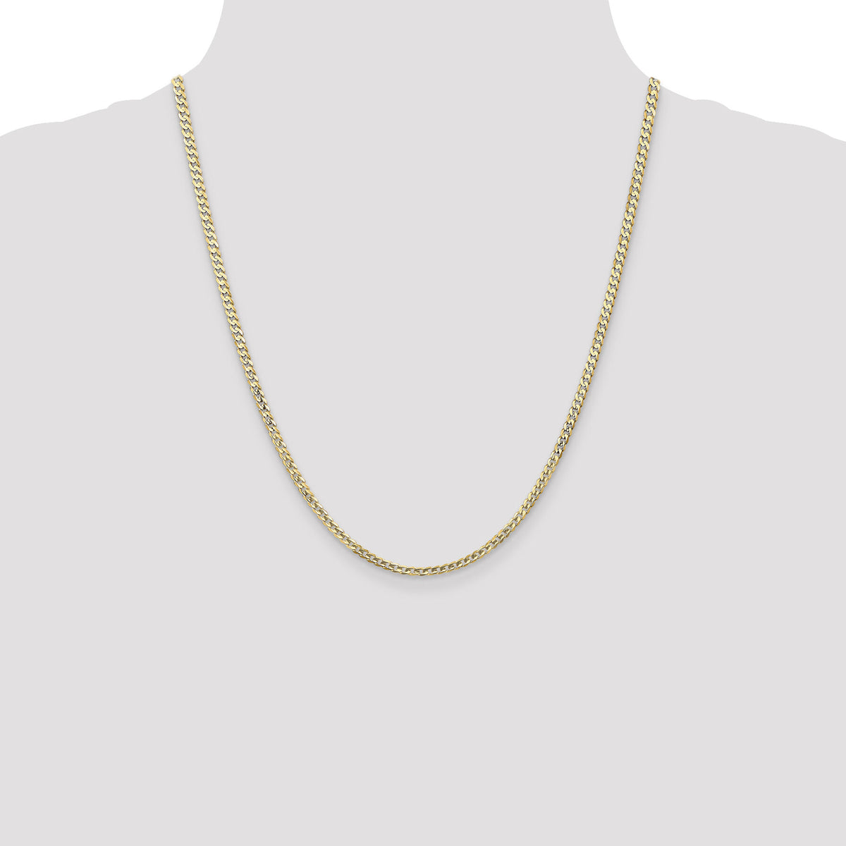 10K 3mm Open Concave Curb Chain 10K-10LCR080-22
