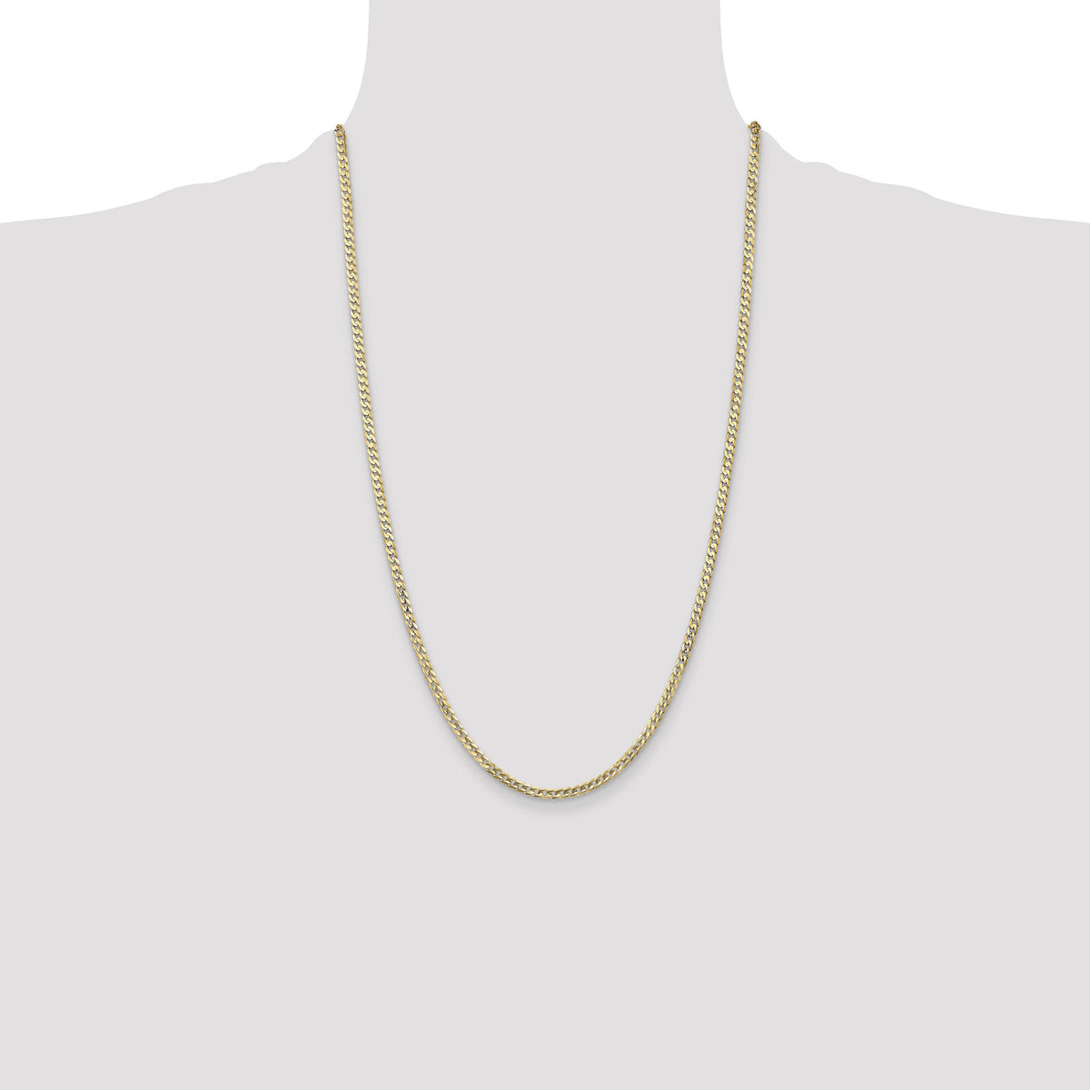 10K 3mm Open Concave Curb Chain 10K-10LCR080-26