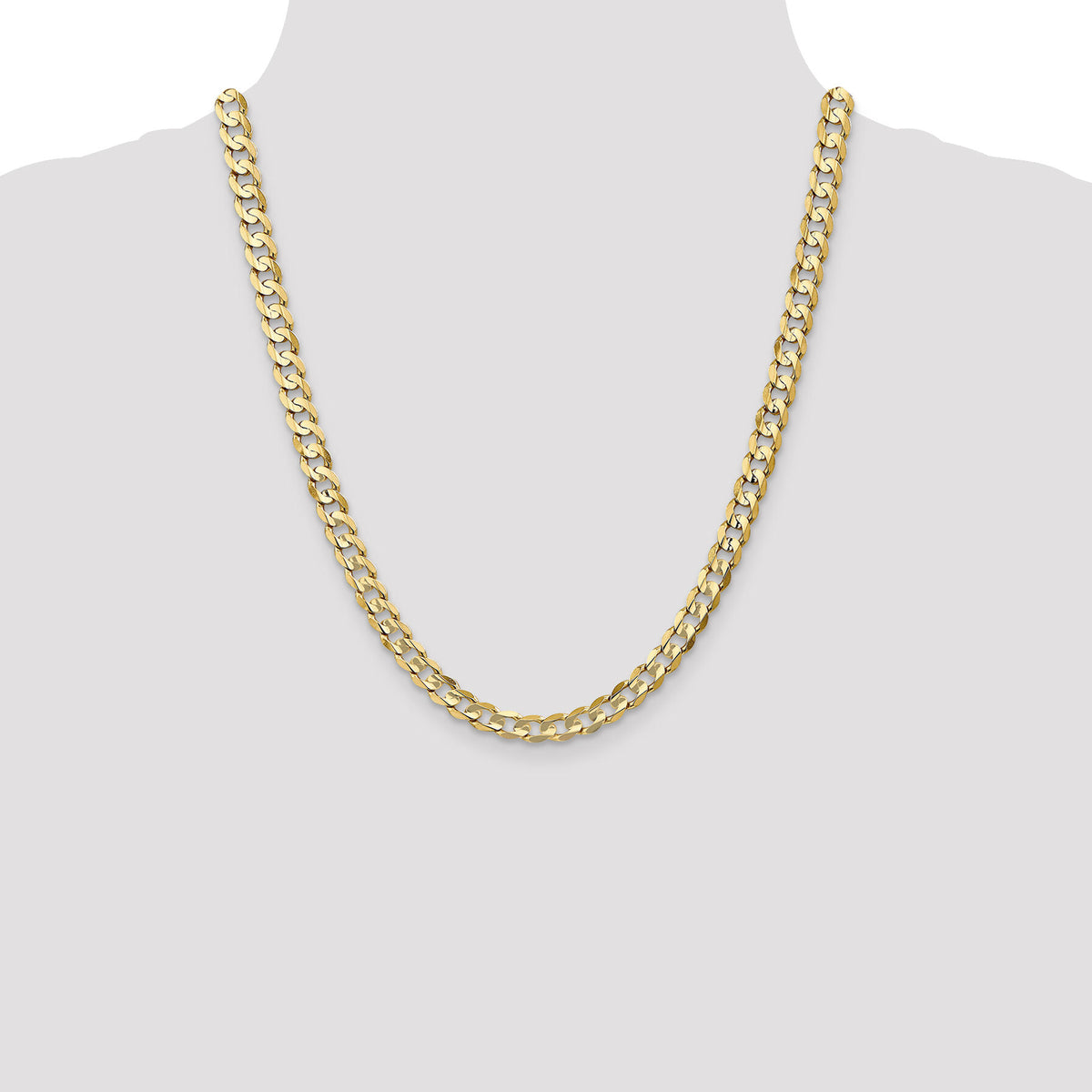 10K 6.75mm Open Concave Curb Chain 10K-10LCR180-22