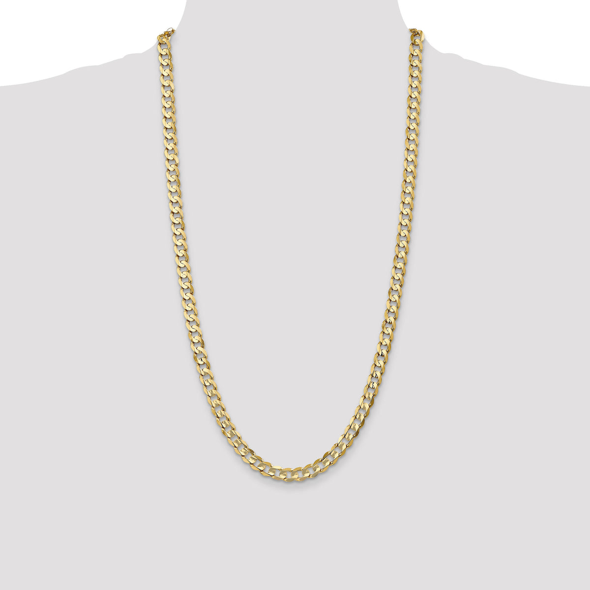 10K 6.75mm Open Concave Curb Chain 10K-10LCR180-28