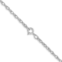 14K White Gold 20 inch Carded 1.35mm Cable Rope with Spring Ring Clasp Chain-10RW-20