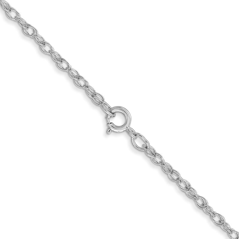 14K White Gold 20 inch Carded 1.35mm Cable Rope with Spring Ring Clasp Chain-10RW-20