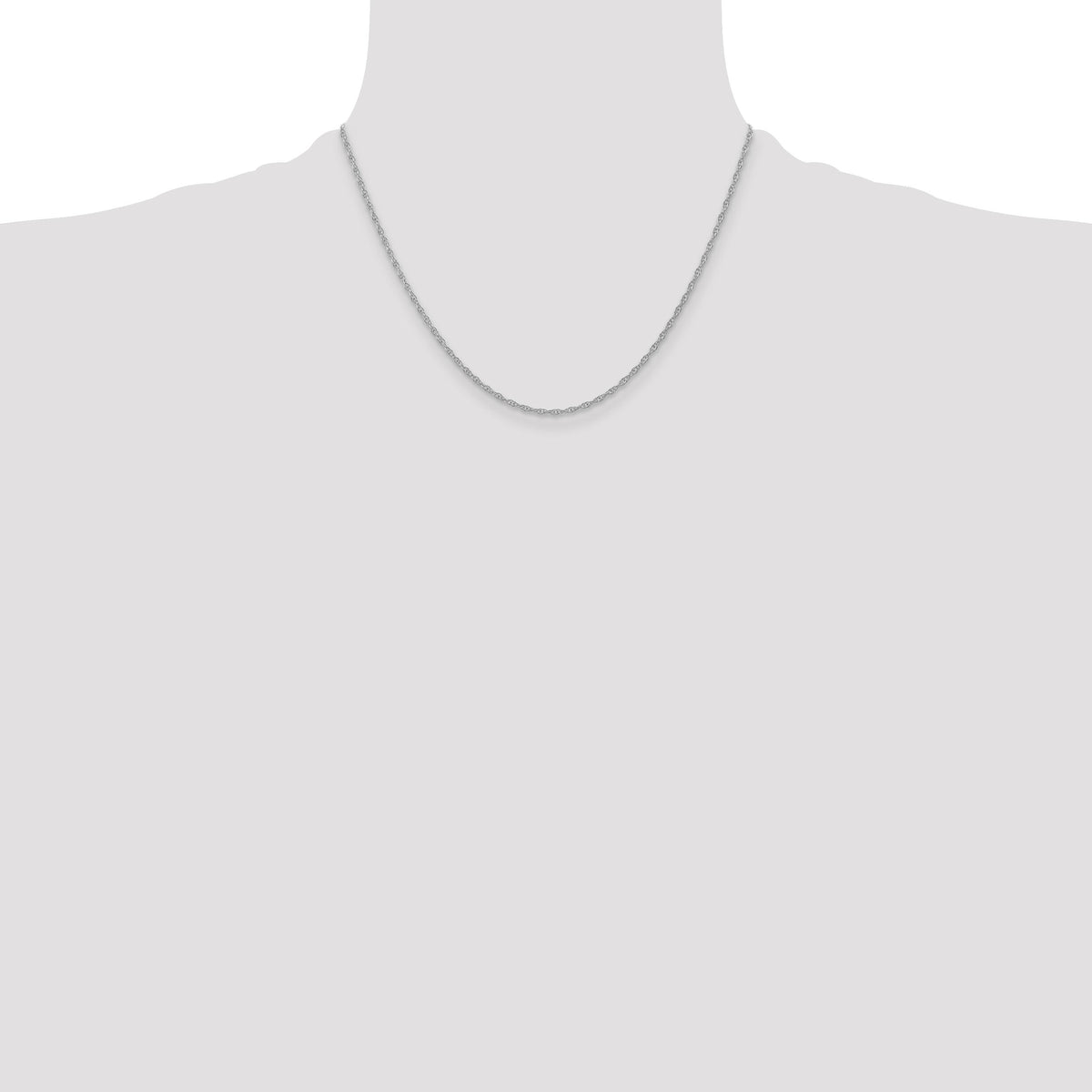 14K White Gold 1.35mm Carded Cable Rope Chain-10RW-18