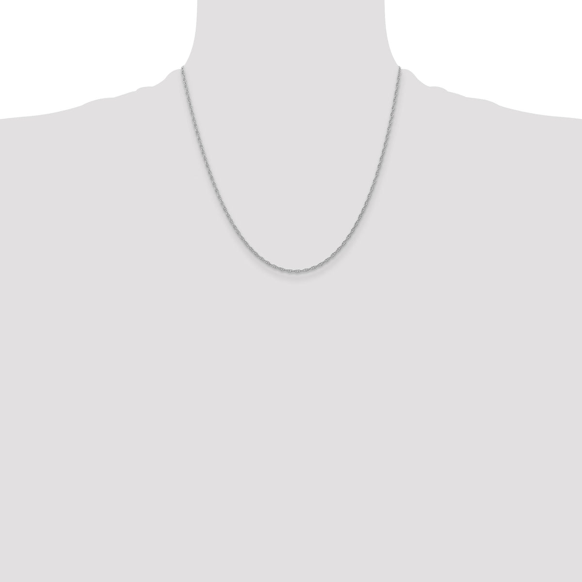 14K White Gold 1.35mm Carded Cable Rope Chain-10RW-20