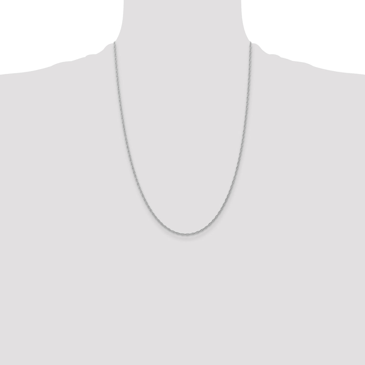 14K White Gold 1.35mm Carded Cable Rope Chain-10RW-24