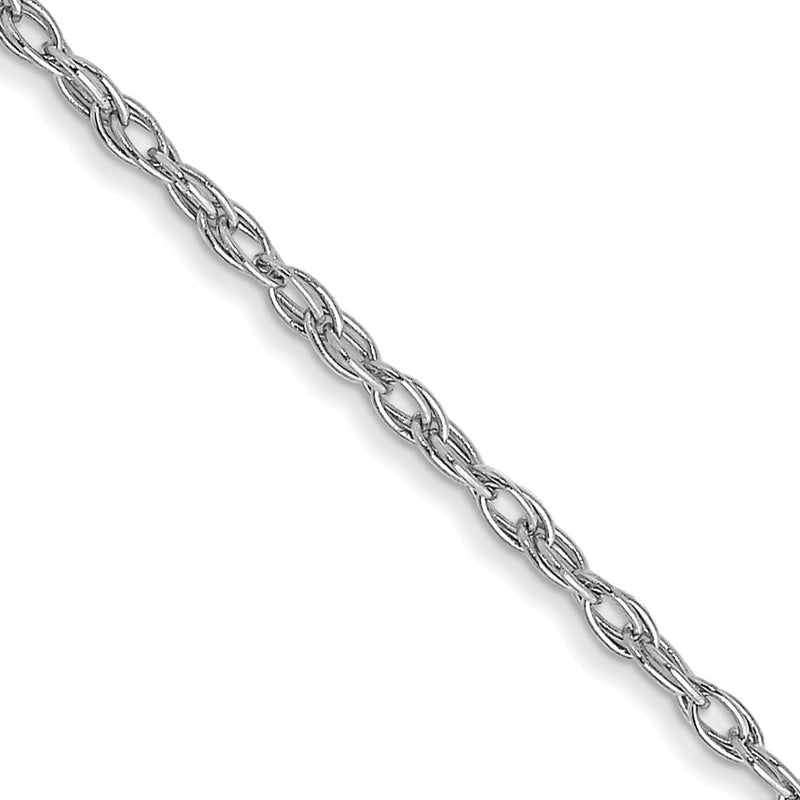 14K White Gold 20 inch Carded 1.35mm Cable Rope with Spring Ring Clasp Chain-10RW-20