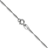 14k White Gold 1mm Carded Singapore Chain-10SW-16