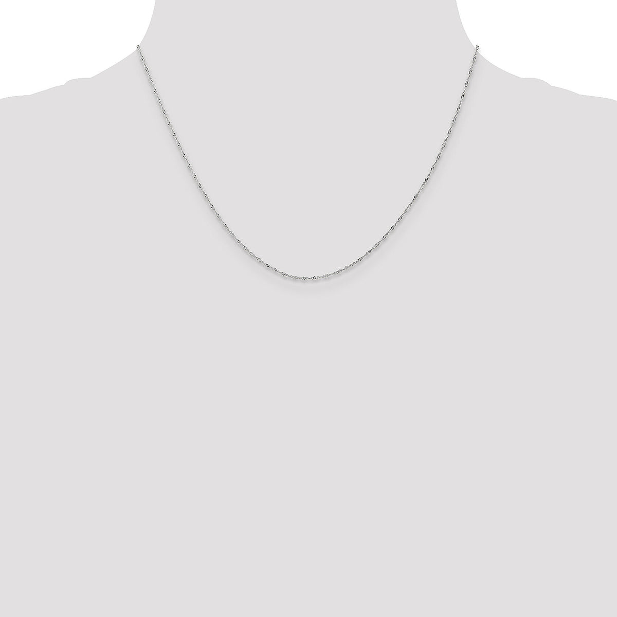 14k White Gold 1mm Carded Singapore Chain-10SW-18