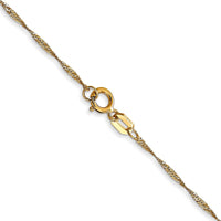 14K 24 inch Carded 1mm Singapore with Spring Ring Clasp Chain-10SY-24