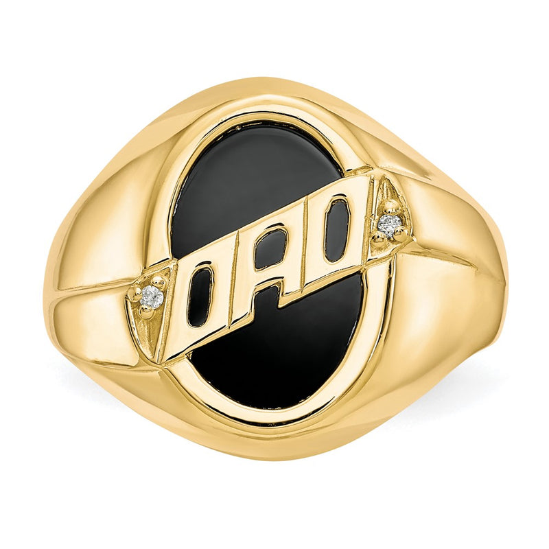 14k Men's Diamond and Black Onyx DAD Ring-X147