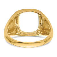 10k Men's Polished and Textured Masonic Ring Mounting-10X24B