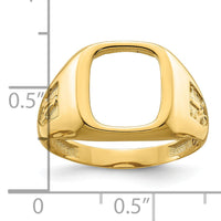 10k Men's Polished and Textured Masonic Ring Mounting-10X24B