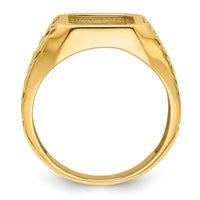 10k Men's Polished and Grooved Masonic Ring Mounting-10X27B