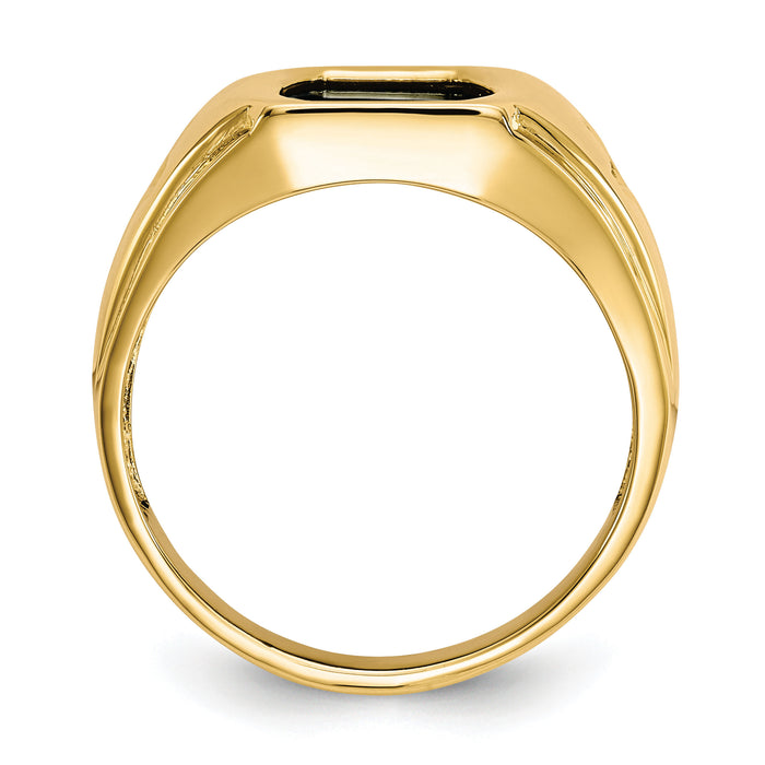 10k Onyx & .01ct Diamond Mens Cross Ring-10X32