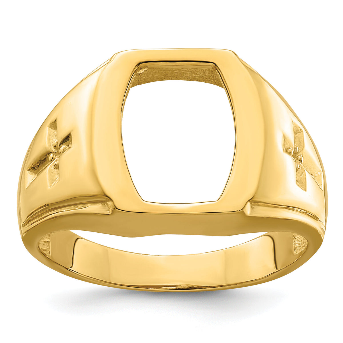14k Men's Cross Ring Mounting-X32B