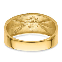 14k Men's with Rhodium Cross Wedding Ring Mounting-X74B