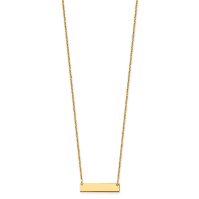 10k Yellow Gold Small Blank Bar Necklace-10XNA1197Y