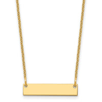 10k Yellow Gold Small Blank Bar Necklace-10XNA1197Y