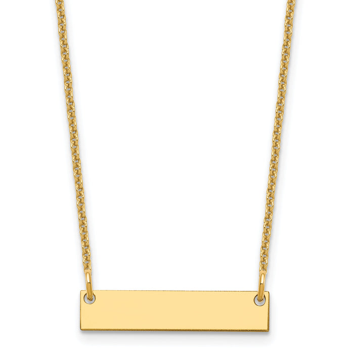 10k Yellow Gold Small Blank Bar Necklace-10XNA1197Y