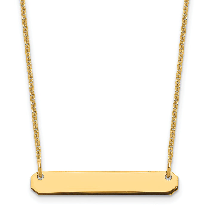 10k Yellow Gold Small Blank Bar Necklace-10XNA1198Y