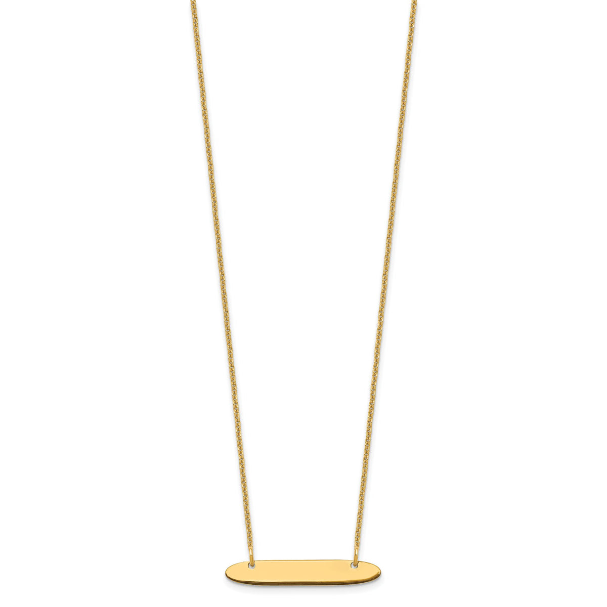 10k  Yellow Gold Small Oblong Blank Bar Necklace-10XNA1199Y